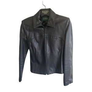 Danier Black Genuine Leather Zip Jacket